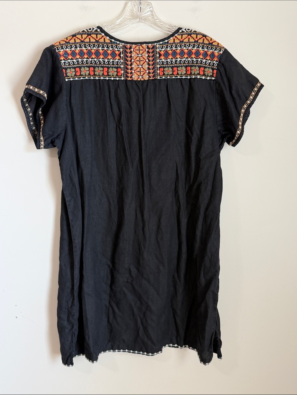 Johnny Was Embroidered Tunic Dress 100% Linen Western Size Large - Picture 6 of 9